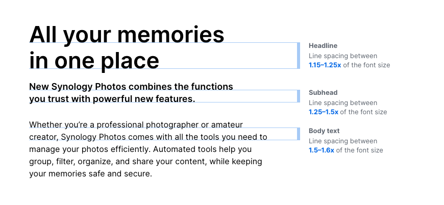 Line spacing recommendations.